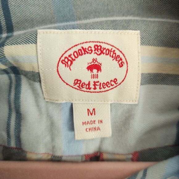 Brooks Brothers Red Fleece Mens Medium Plaid Long Sleeve Button Up Down Shirt - Picture 3 of 7